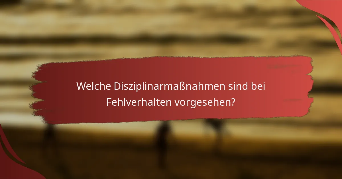 Welche Disziplinarmaßnahmen sind bei Fehlverhalten vorgesehen?
